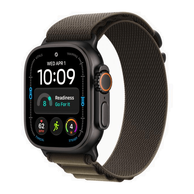 Apple Watch Ultra 4 Black, Dark Olive - Alpine Loop