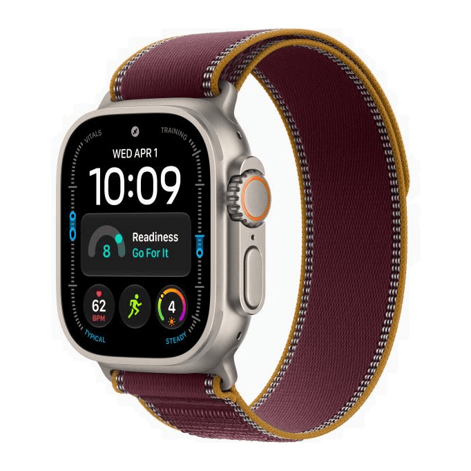 Apple Watch Ultra 4 Natural, Burgundy - Trail Loop