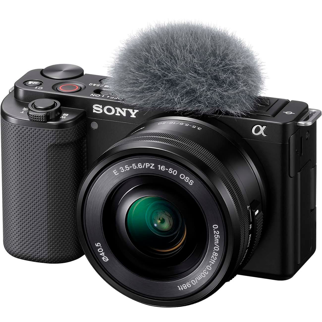 Sony ZV-E10L 16- Kit — Black — front-three-quarter-kit-lens