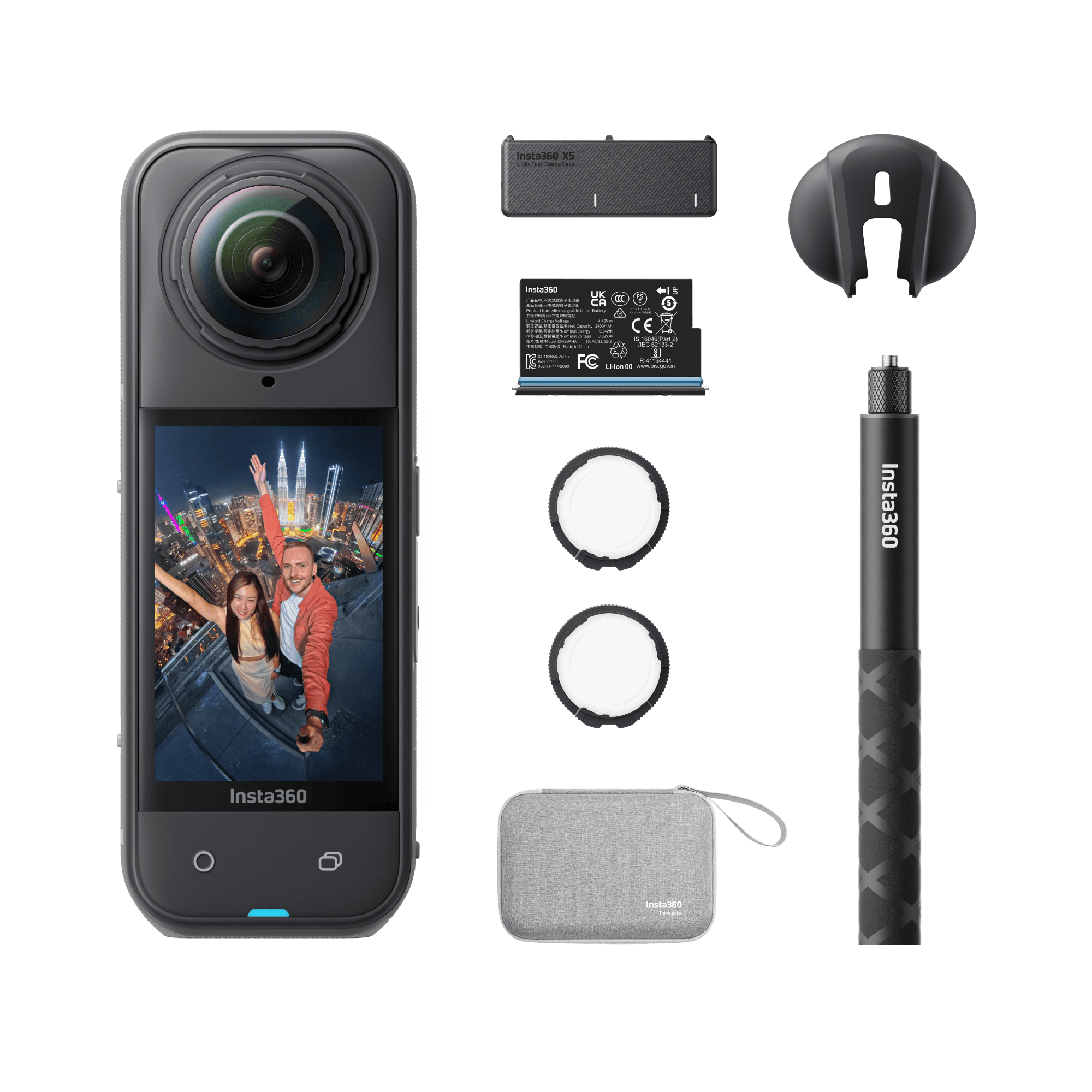 Insta 360 X5 Essentials Bundle — черная — exact included camera front