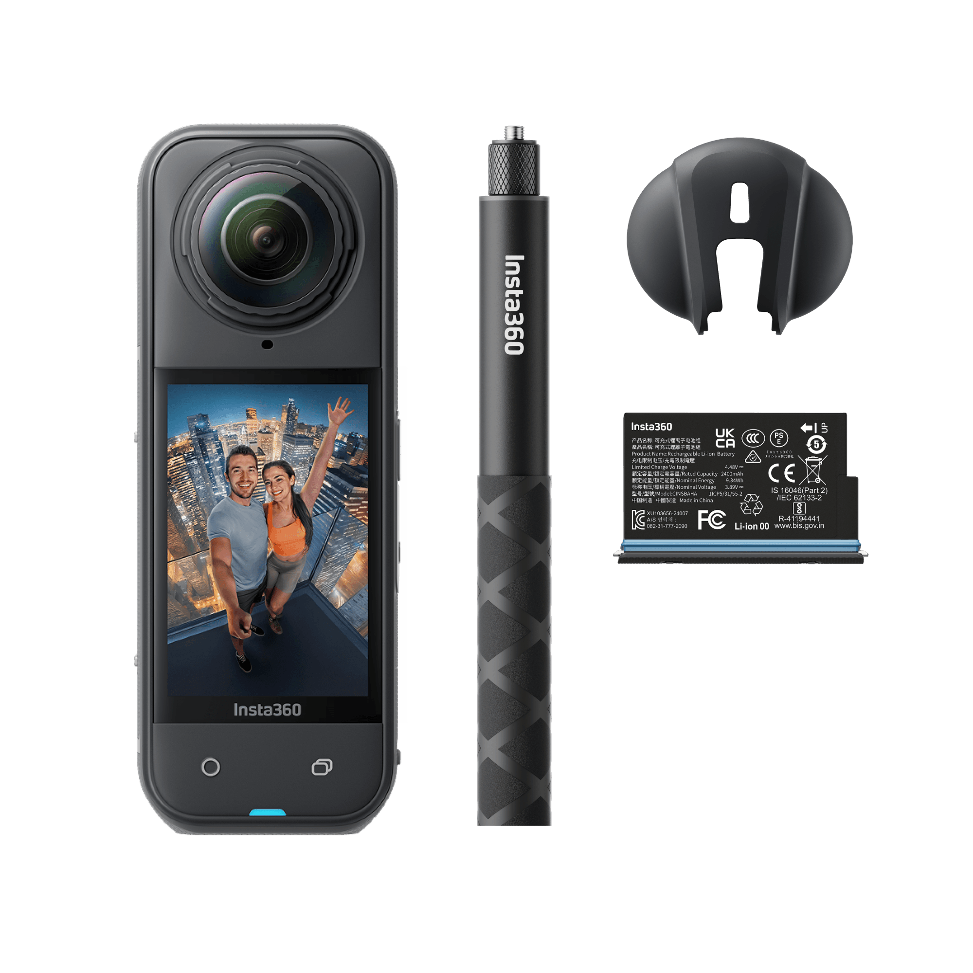 Insta 360 X5 Starter Bundle — черный — exact included camera front