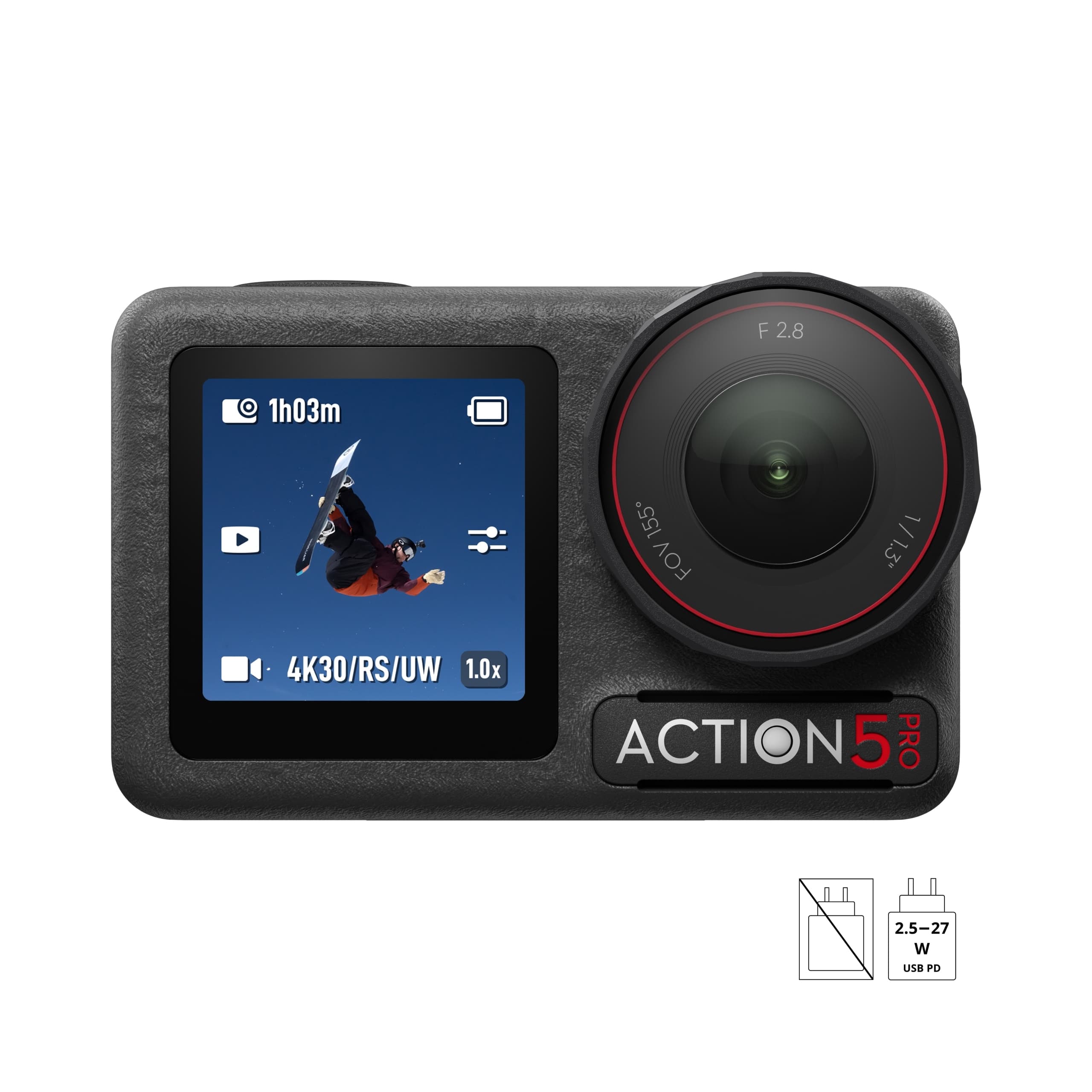 DJI Osmo Action 5 Pro Adventure Combo — черный — front quarter