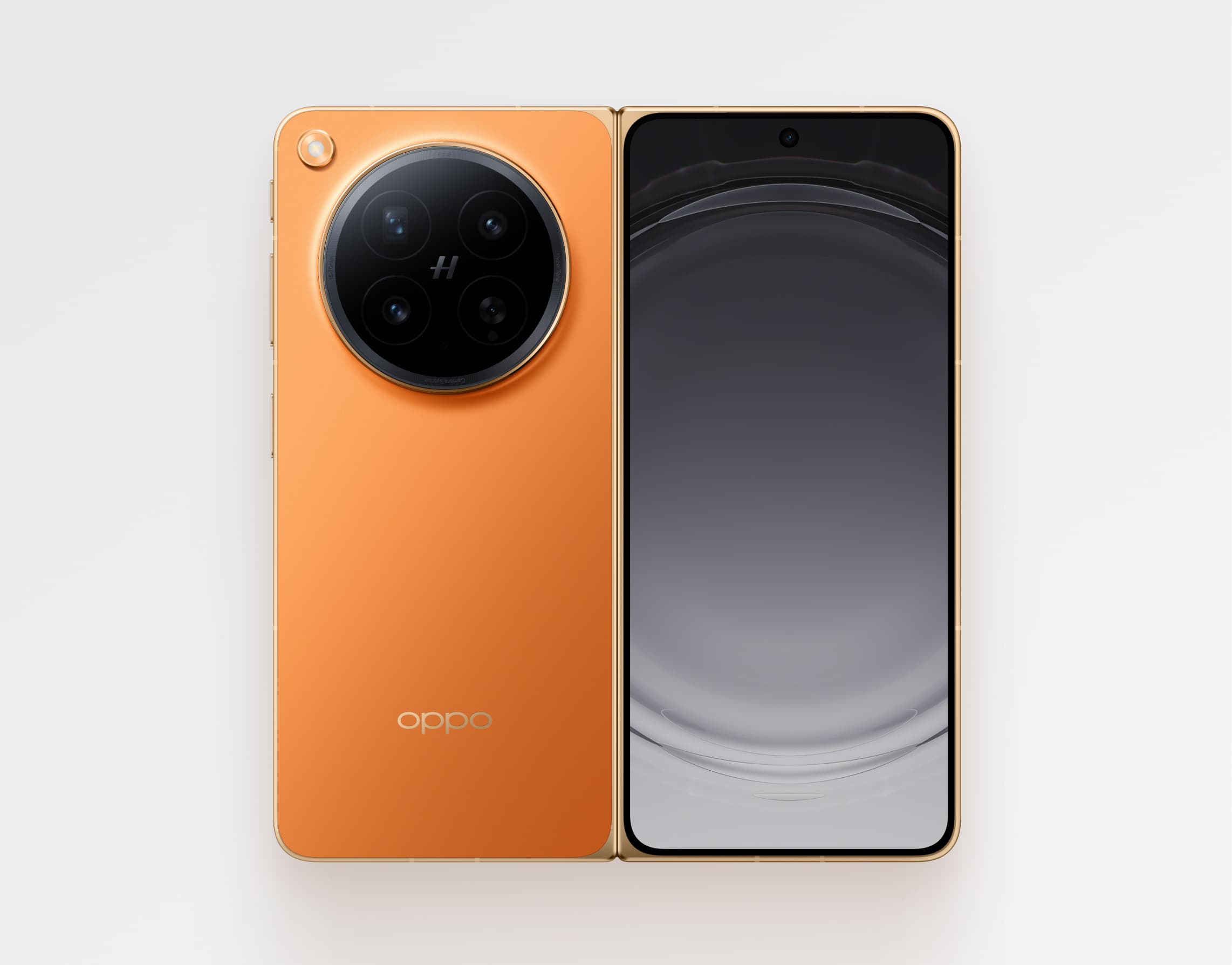 Oppo Find N6, оранжевый, flat-rear-and-front-pair