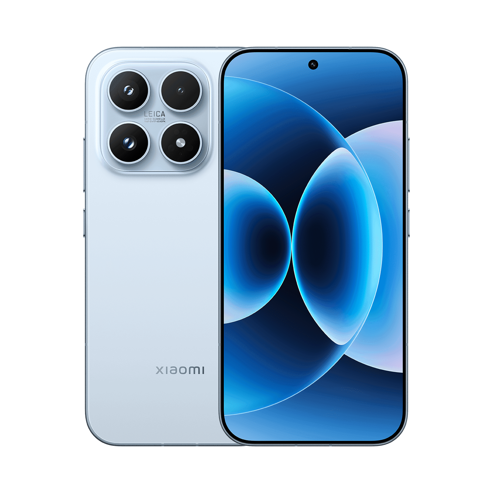 Xiaomi 17, синий, вид спереди и сзади
