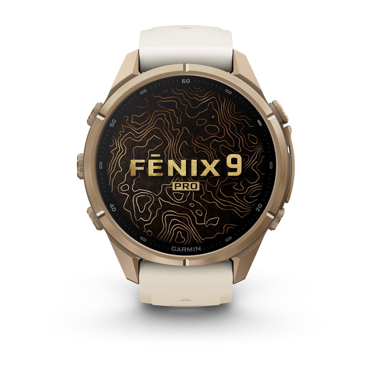 Garmin Fenix 9 Pro, AMOLED inReach Autumn Gold Titanium Cream — 43 мм · French Gray — rf-xl