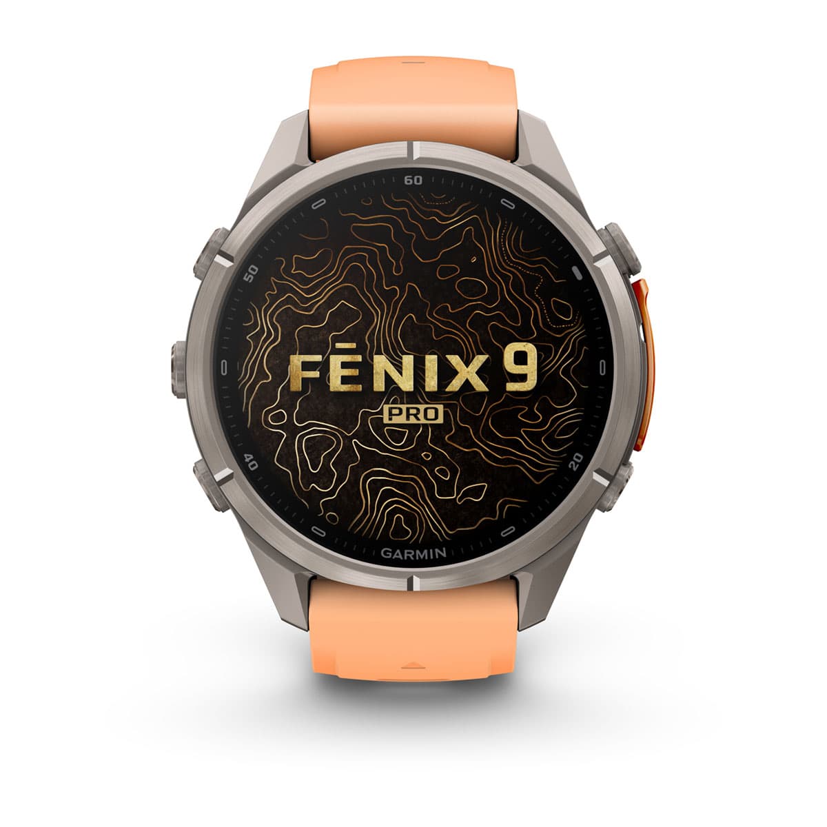 Garmin Fenix 9 Pro, AMOLED inReach Titanium Shell Pink — 43 мм · Autumn Orange — rf-xl