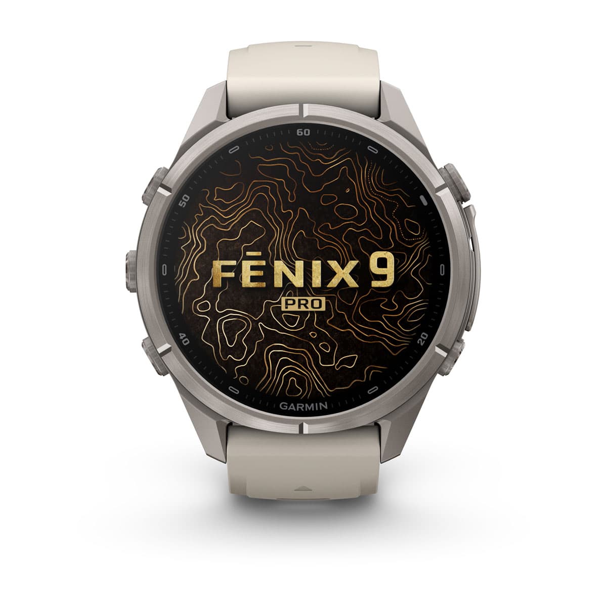 Garmin Fenix 9 Pro, AMOLED inReach Titanium Fog Gray, Dark Sandstone — 43 мм — rf-xl
