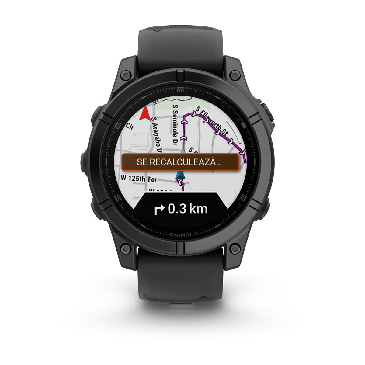 Garmin Fenix E, AMOLED, серый безель — 47 мм · черный силиконовый ремешок — rf-xl