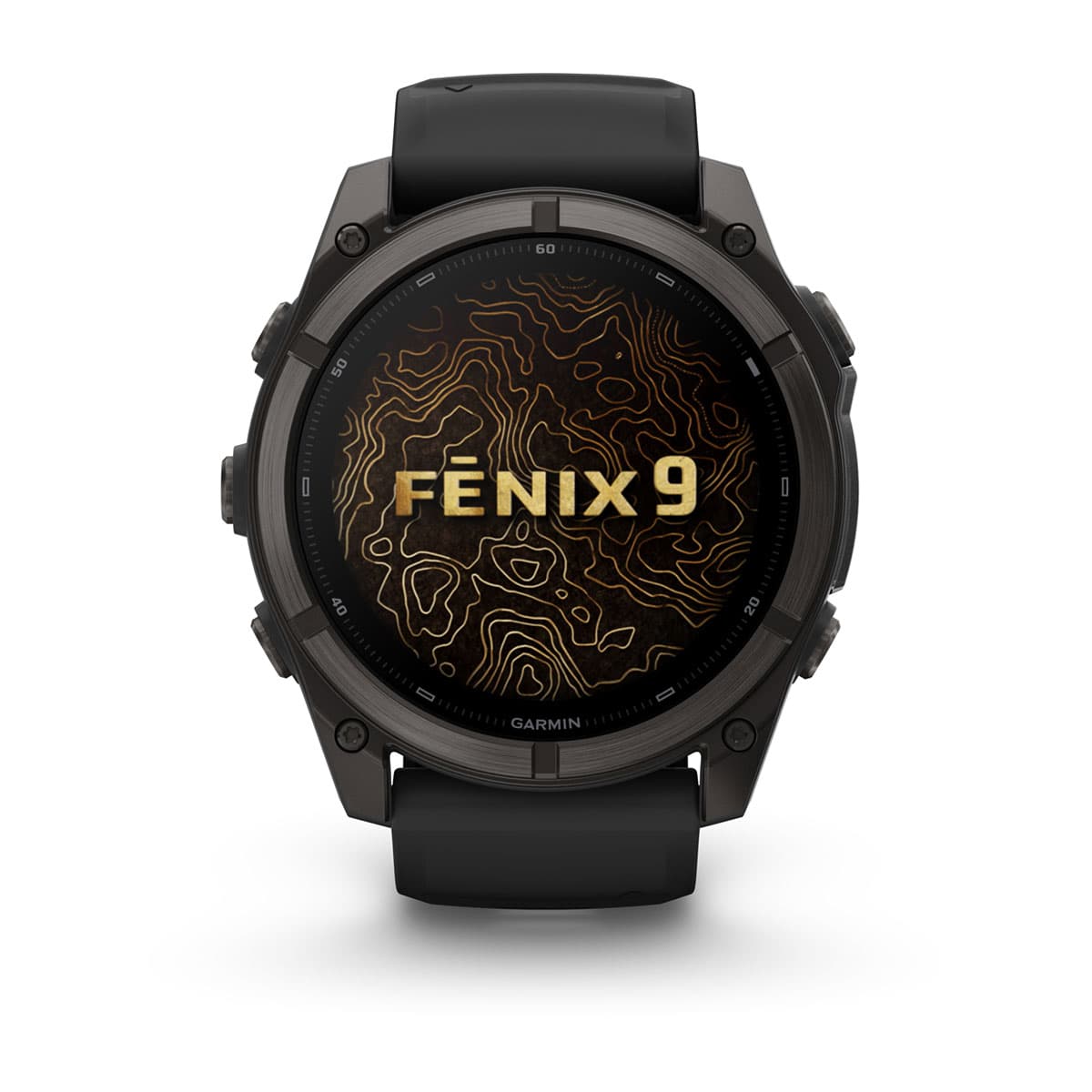 Garmin Fenix 9, AMOLED — 51 мм · Sapphire Carbon Gray DLC Titanium with Black Silicone Band — rf-xl