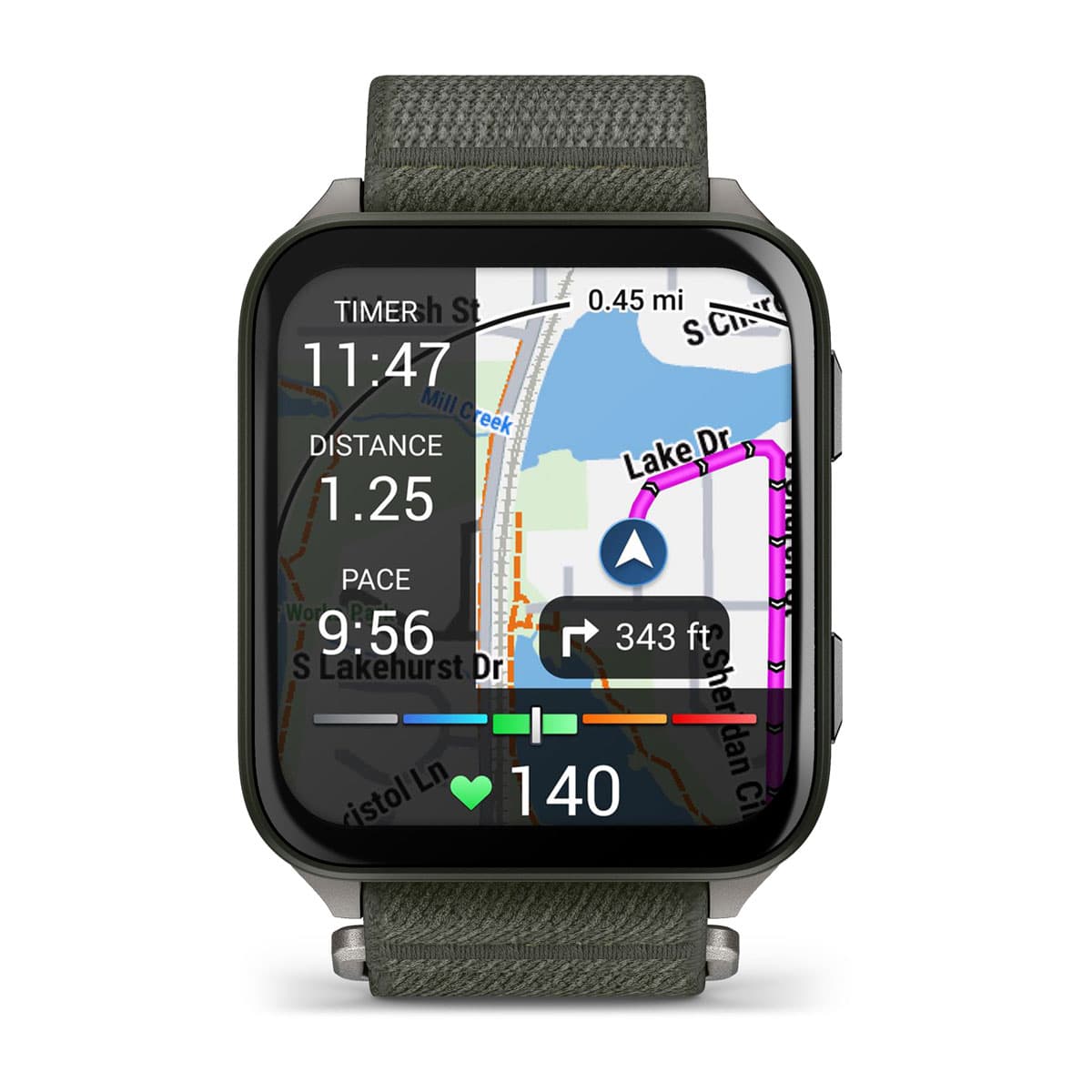 Garmin Venu X1 цвета мха с серой титановой крышкой, нейлоновым ремешком ComfortFit — Garmin Venu X1 цвета мха с серой титановой крышкой, нейлоновым ремешком ComfortFit — rf-xl