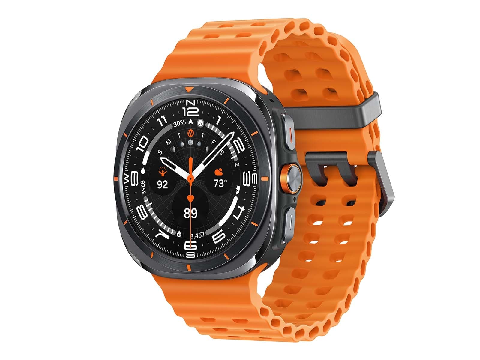 Galaxy Watch Ultra (2025), 47mm, Titanium Gray, LTE — front-three-quarter